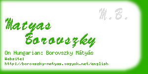matyas borovszky business card